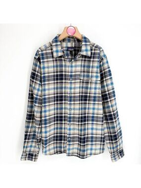 Patagonia Shirt Men M Tartan Plaid Fjord Flannel Long Sleeve 100% Organic Cotton